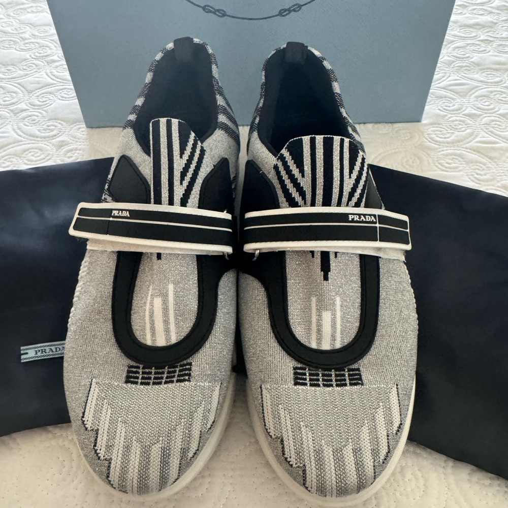 Prada Gray and Black Athletic Shoes - Picture 2 of 10